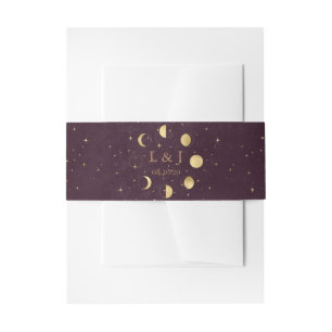 Cintas Para Invitaciones Boda de las Fases Celestiales de la Luna de Oro de