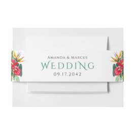 Cintas Para Invitaciones Boda de las flores tropicales