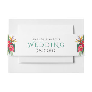 Cintas Para Invitaciones Boda de las flores tropicales