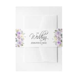 Cintas Para Invitaciones Boda de lavadora acuarela floral Lilac