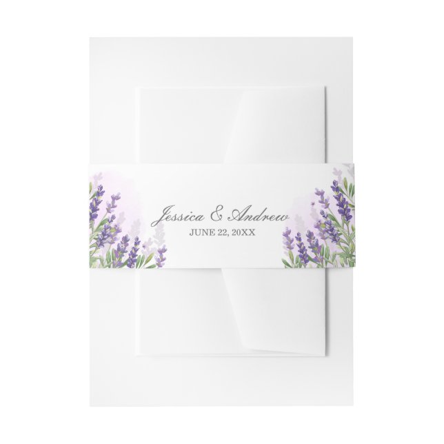 Cintas Para Invitaciones boda de lavanda Rustic Personalized Purple Pastel (Anverso Ejemplo)