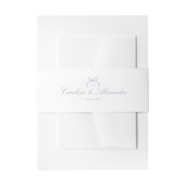 Cintas Para Invitaciones Boda de lazo azul monograma