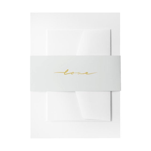 Cintas Para Invitaciones Boda de letra dorada "Amor" (Anverso Ejemplo)