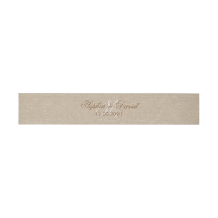 Cintas Para Invitaciones Boda de lienzo lineal Monograma inicial