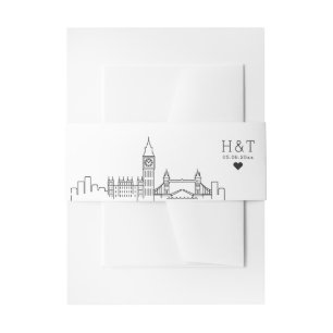 Cintas Para Invitaciones Boda de Londres Monograma estilizado de líneas a