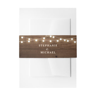 Cintas Para Invitaciones Boda de luces Rustic Wood String