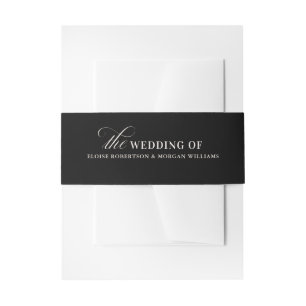 Cintas Para Invitaciones Boda de lujo negro moderno y formal con dinero ant