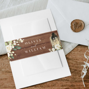 Cintas Para Invitaciones Boda de Madera Rústica Rústica de Rosas Blancas
