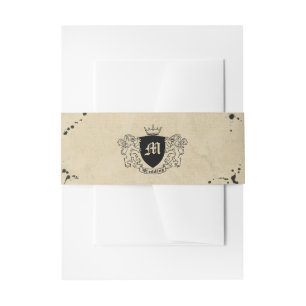 Cintas Para Invitaciones Boda de manchas de monograma y tinta de cosecha