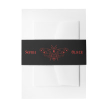 Boda de mariposa gótica negra y roja