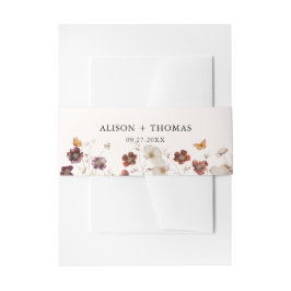 Cintas Para Invitaciones Boda de mariposas florales de otoño boho