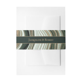 Cintas Para Invitaciones Boda de Mármol Verde y Oro