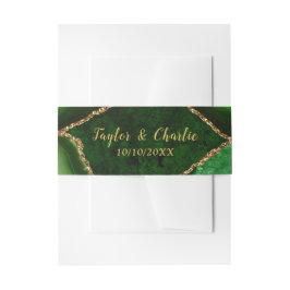 Cintas Para Invitaciones Boda de mármol verde y oro