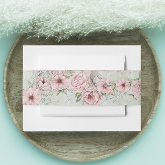 Cintas Para Invitaciones Boda de Mint Peony