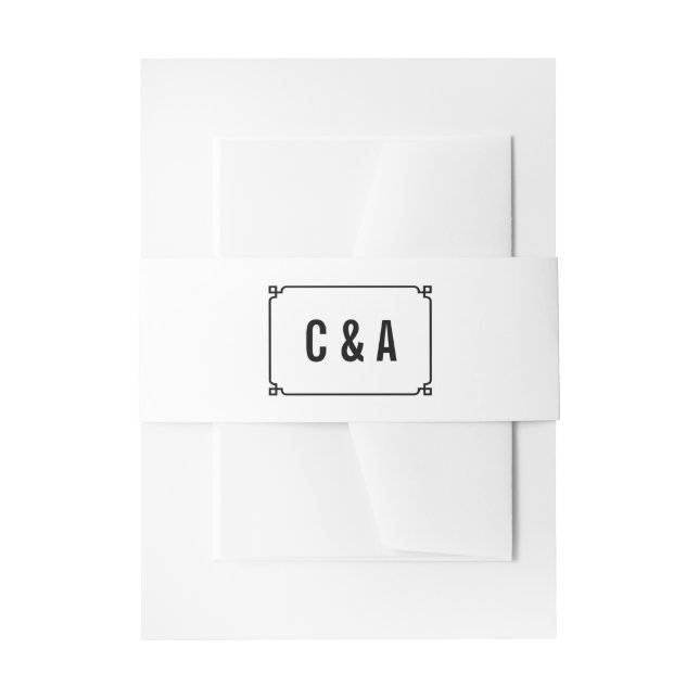 Cintas Para Invitaciones Boda de Moda de Deco Negro (Anverso Ejemplo)