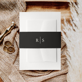 Cintas Para Invitaciones Boda de monograma color editable negro y crudo