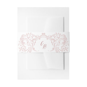 Cintas Para Invitaciones Boda de Monograma con sabor a vinagre rosado