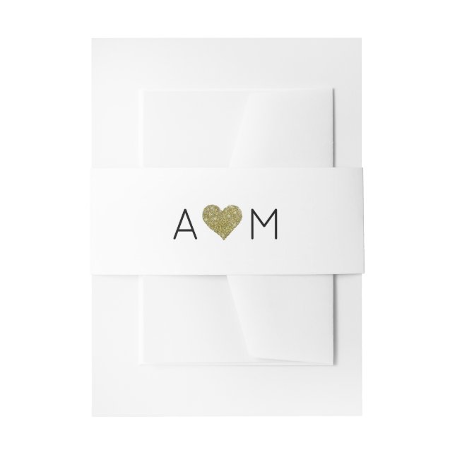 Cintas Para Invitaciones boda de monograma de amor elegante y moderno (Anverso Ejemplo)