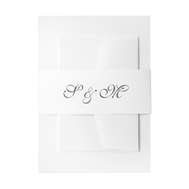 Cintas Para Invitaciones Boda de monograma de escritura moderna (Anverso Ejemplo)