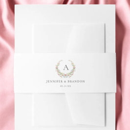 Cintas Para Invitaciones Boda de Monograma del Jardín de Flores Silvestres