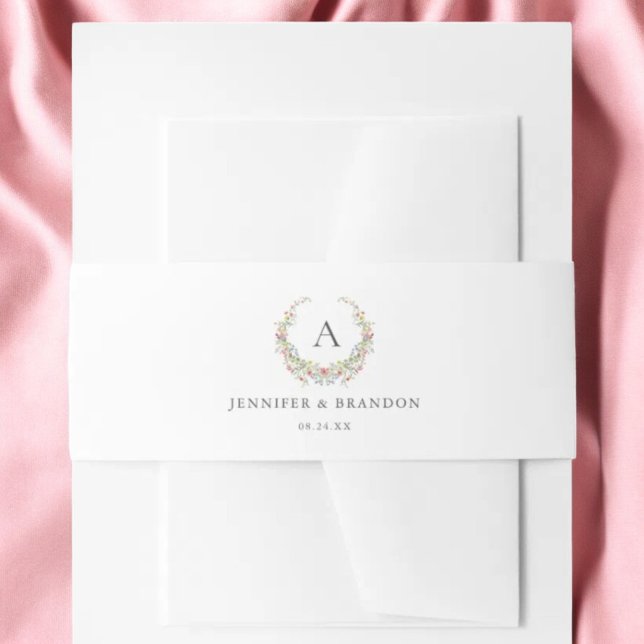 Cintas Para Invitaciones Boda de Monograma del Jardín de Flores Silvestres (Subido por el creador)
