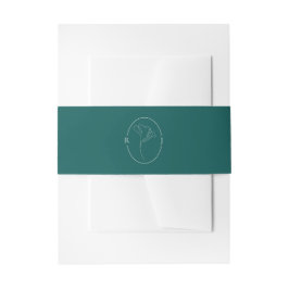 Cintas Para Invitaciones Boda de monograma delineado esmeralda elegante