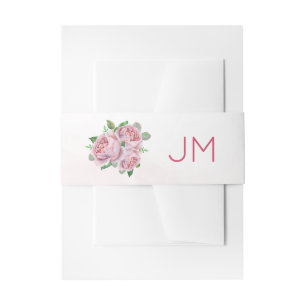 Cintas Para Invitaciones Boda de Monograma Rosa