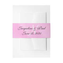 Cintas Para Invitaciones Boda de Monograma Rosa Claro Romántico