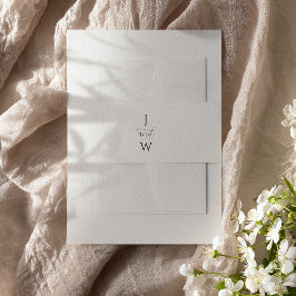 Cintas Para Invitaciones Boda de monograma simple y elegante