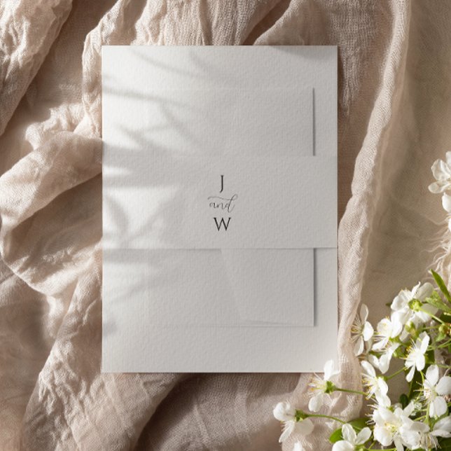 Cintas Para Invitaciones Boda de monograma simple y elegante (Subido por el creador)