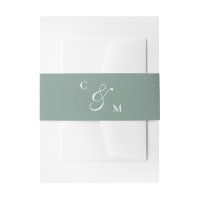 Boda de Monograma Verde Retro Sage