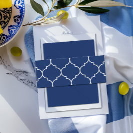 Cintas Para Invitaciones Boda de mosaico mediterráneo azul y blanco