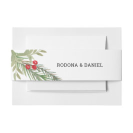 Cintas Para Invitaciones Boda de Navidad con Vegetación Festiva