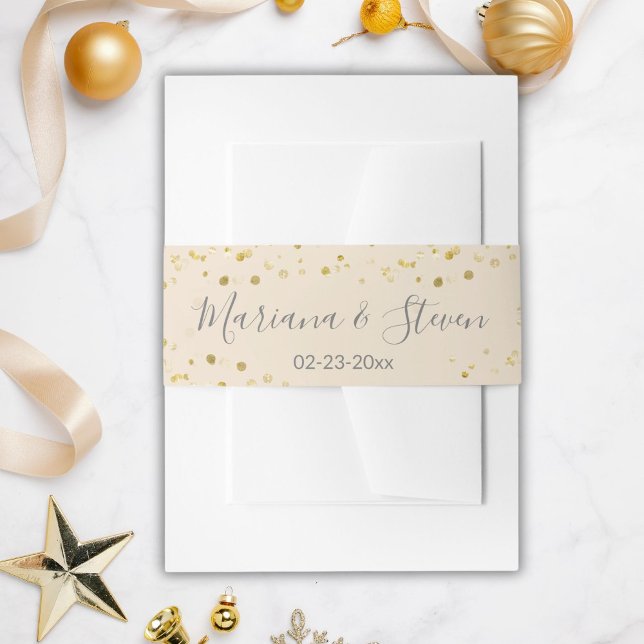 Cintas Para Invitaciones Boda de Navidades Gold Beige (Subido por el creador)