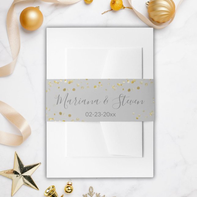 Cintas Para Invitaciones Boda de Navidades Gris Oro (Subido por el creador)