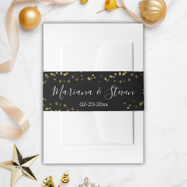 Cintas Para Invitaciones Boda de Navidades negros de oro
