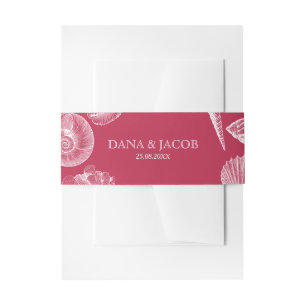 Cintas Para Invitaciones Boda de nombre personalizado Viva Magenta con conc