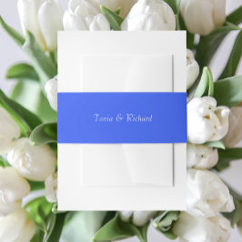 Cintas Para Invitaciones Boda de nombre simple azul real con estilo