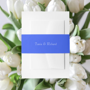 Cintas Para Invitaciones Boda de nombre simple azul real con estilo