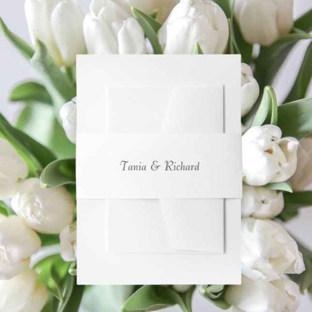 Cintas Para Invitaciones Boda de nombres con estilo simple y blanco (In Situ Wedding)