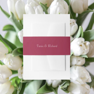 Cintas Para Invitaciones Boda de nombres con estilo simple y rojo de vino