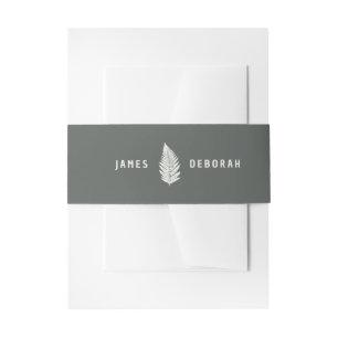 Cintas Para Invitaciones Boda de nombres de bosques modernos mínimos de hel