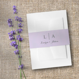 Cintas Para Invitaciones Boda de nombres de parejas púrpuras mínimas