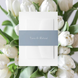 Cintas Para Invitaciones Boda de nombres Dusty Blue Simple con estilo