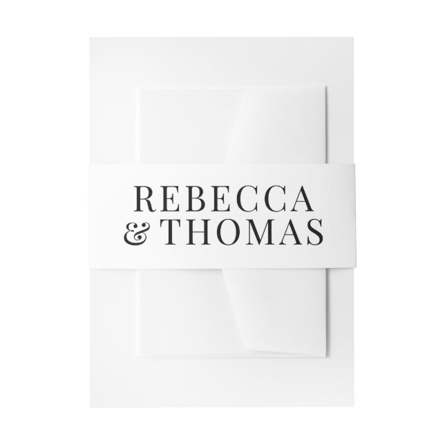 Cintas Para Invitaciones Boda de nombres modernos (Anverso Ejemplo)