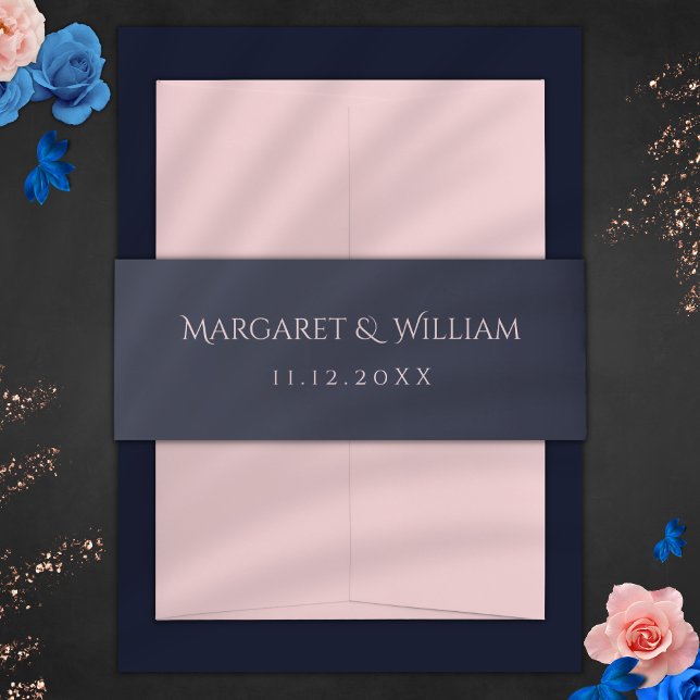 Cintas Para Invitaciones Boda de nombres personalizados azul y rosa de la m (Subido por el creador)