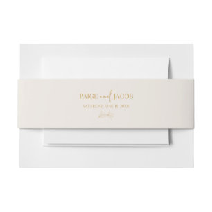Cintas Para Invitaciones Boda de nombres personalizados de oro de color bei