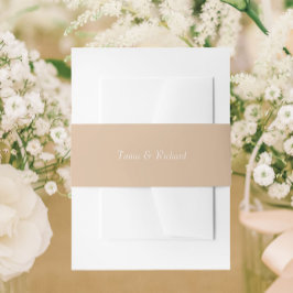 Cintas Para Invitaciones Boda de nombres sencillo y estilizado de color bei