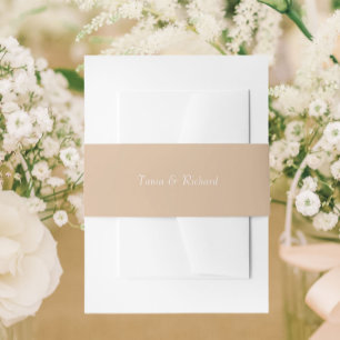 Cintas Para Invitaciones Boda de nombres sencillo y estilizado de color bei