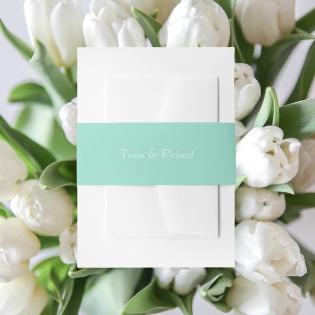 Cintas Para Invitaciones Boda De Nombres Sencillos Y Estilizados De Seafoam (In Situ Wedding)